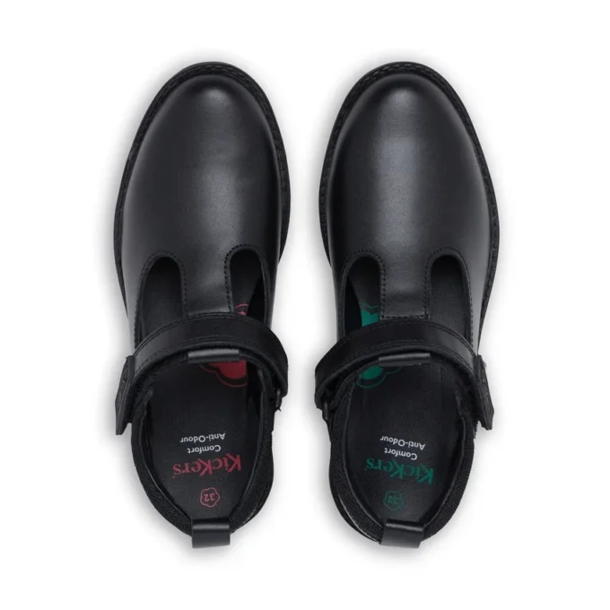 Chaussures en cuir Lachly T-Bar pour filles, noir Chaussures en cuir Lachly T-Bar pour filles, noir