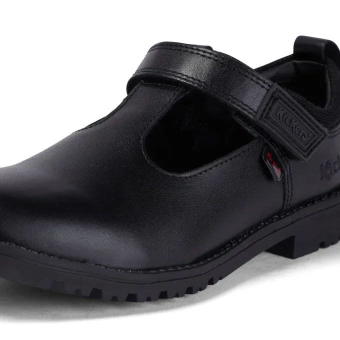 Chaussures en cuir Lachly T-Bar pour filles, noir Chaussures en cuir Lachly T-Bar pour filles, noir