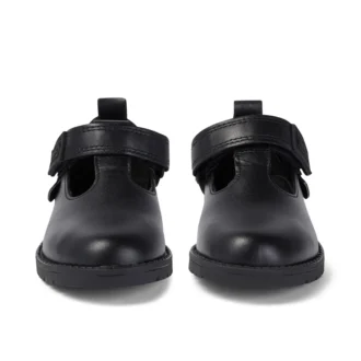 Chaussures en cuir Lachly T Bar pour petites filles, noir