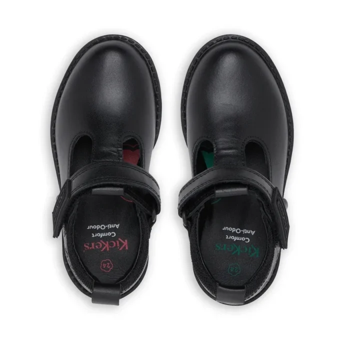 Chaussures en cuir Lachly T Bar pour petites filles, noir Chaussures en cuir Lachly T Bar pour petites filles, noir