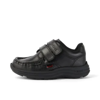 Chaussures en cuir noir Reasan Twin Vel pour garçons en bas âge