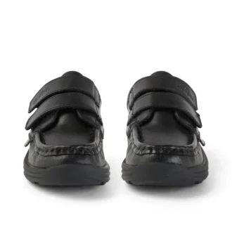 Chaussures en cuir noir Reasan Twin Vel pour garçons en bas âge