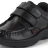 Chaussures en cuir noir Reasan Twin Vel pour garçons en bas âge