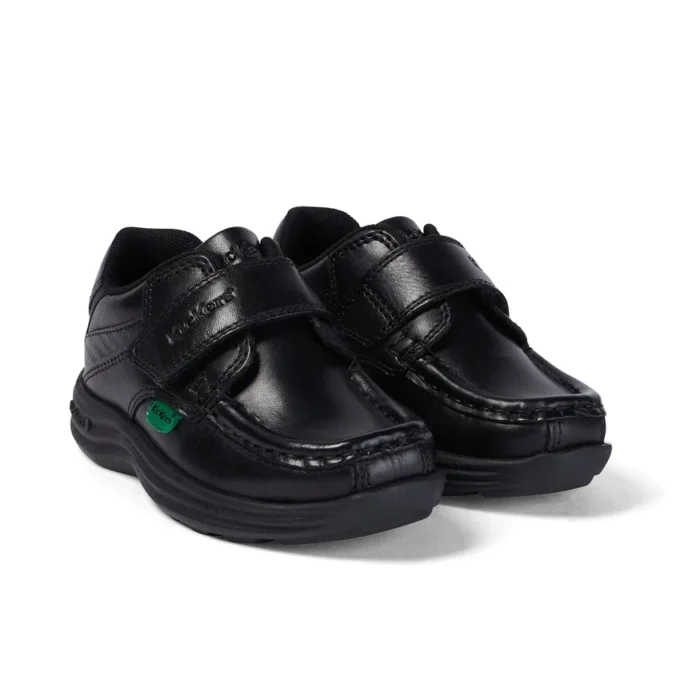 Chaussures en cuir Reasan Strap pour garçons, noir