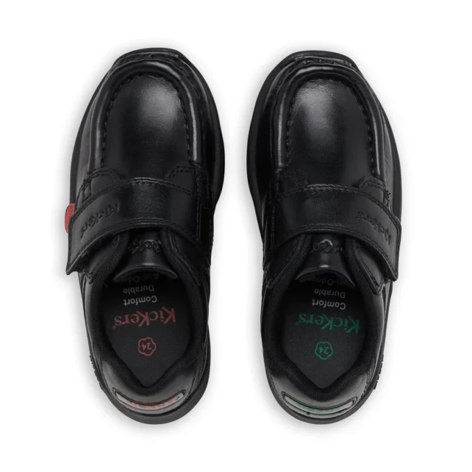 Chaussures en cuir Reasan Strap pour garçons, noir
