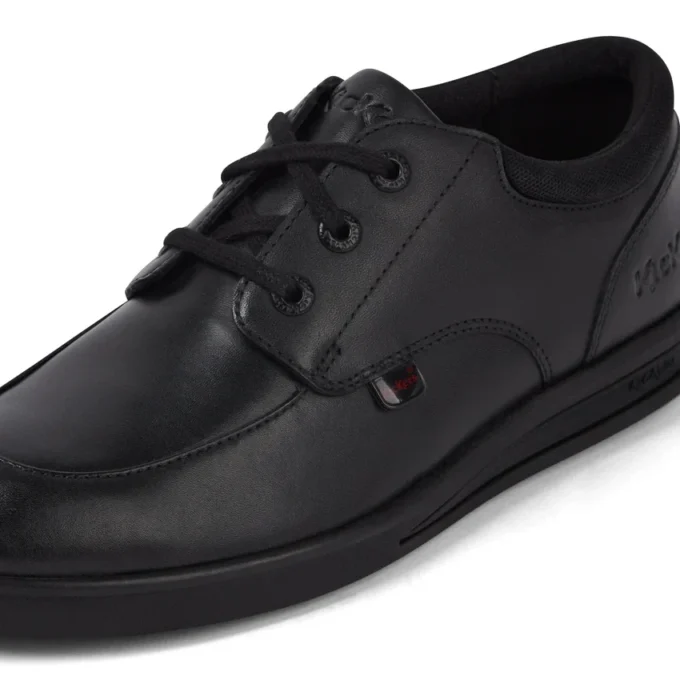 Chaussures en cuir Troiko Lo pour jeunes hommes, noir
