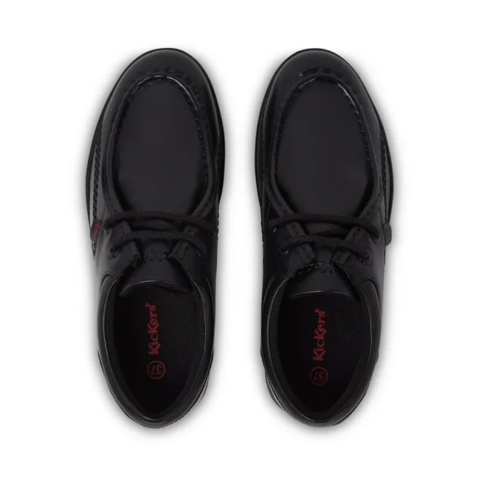 Chaussures en cuir Troiko Wall pour homme jeune, noir