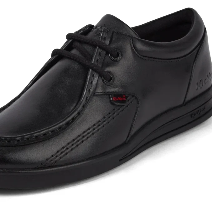 Chaussures en cuir Troiko Wall pour homme jeune, noir