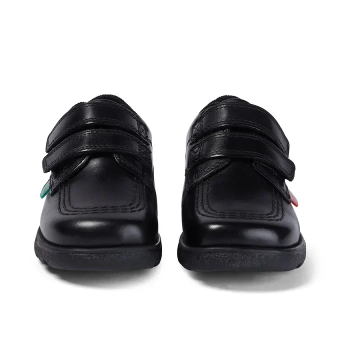 Chaussures Fragma Lo Twin Vel en cuir noir pour garçons en bas âge