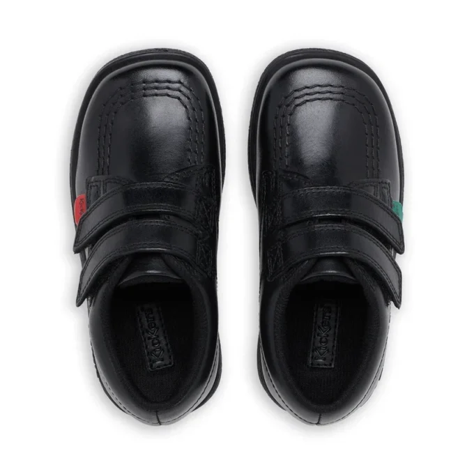 Chaussures Fragma Lo Twin Vel en cuir noir pour garçons en bas âge
