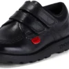 Chaussures Fragma Lo Twin Vel en cuir noir pour garçons en bas âge