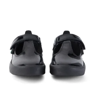 Chaussures Kariko à bride en T en cuir verni noir pour filles