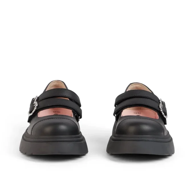 Chaussures Kenzi MJ en cuir noir pour filles