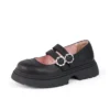 Chaussures Kenzi MJ en cuir noir pour filles