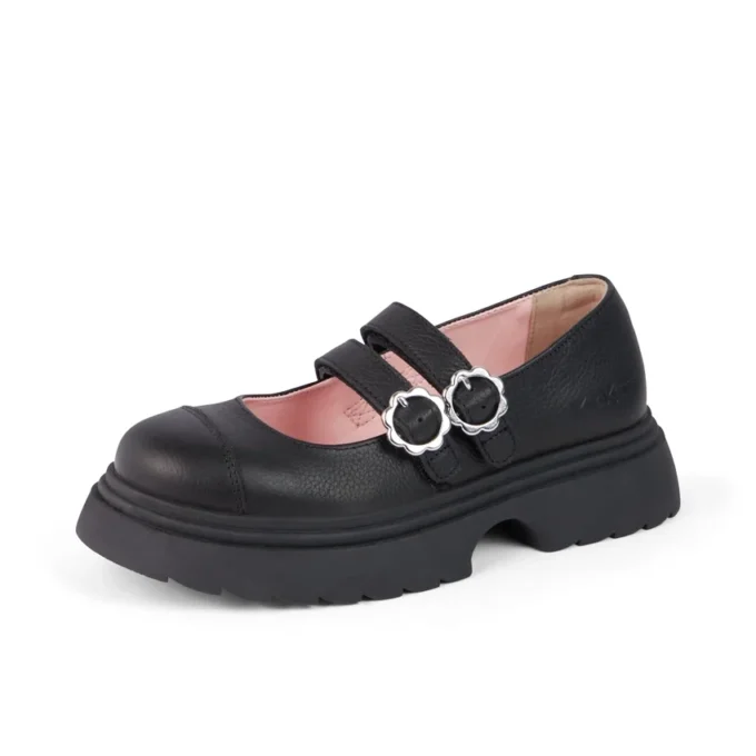 Chaussures Kenzi MJ en cuir noir pour filles