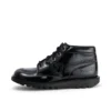 Chaussures Kick Hi en cuir et vernis noir pour jeunes filles