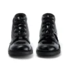 Chaussures Kick Hi en cuir et vernis noir pour jeunes filles