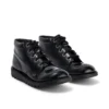 Chaussures Kick Hi en cuir et vernis noir pour jeunes filles