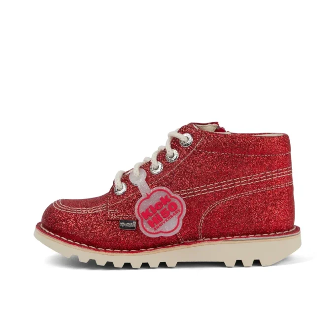 Chaussures Kick Hi Glitter unisexes junior, rouges
