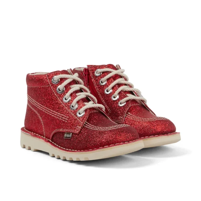 Chaussures Kick Hi Glitter unisexes junior, rouges