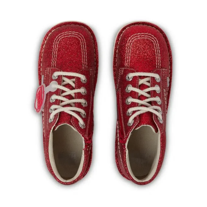 Chaussures Kick Hi Glitter unisexes junior, rouges