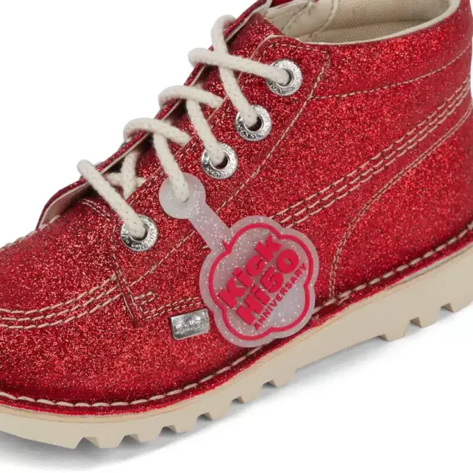 Chaussures Kick Hi Glitter unisexes junior, rouges