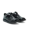 Chaussures Kick T-Bar en cuir verni noir pour jeunes filles