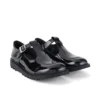 Chaussures Kick T-Bar en cuir verni noir pour jeunes filles