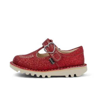 Chaussures Kick T-Bar Glitter unisexes pour bébés, rouge