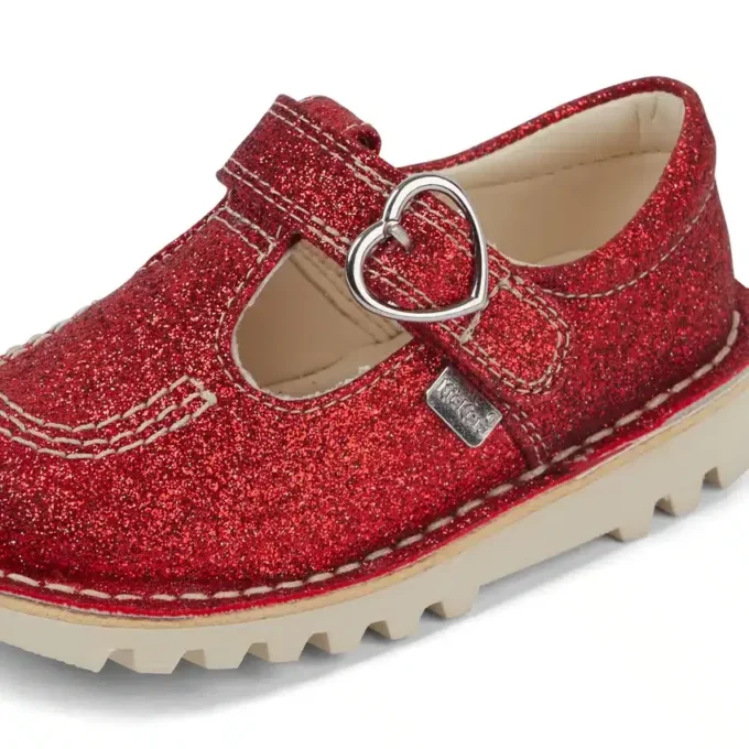 Chaussures Kick T-Bar Glitter unisexes pour bébés, rouge Chaussures Kick T-Bar Glitter unisexes pour bébés, rouge