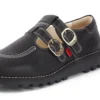 Chaussures Kick T-Bar Goldie unisexes pour adultes, noires