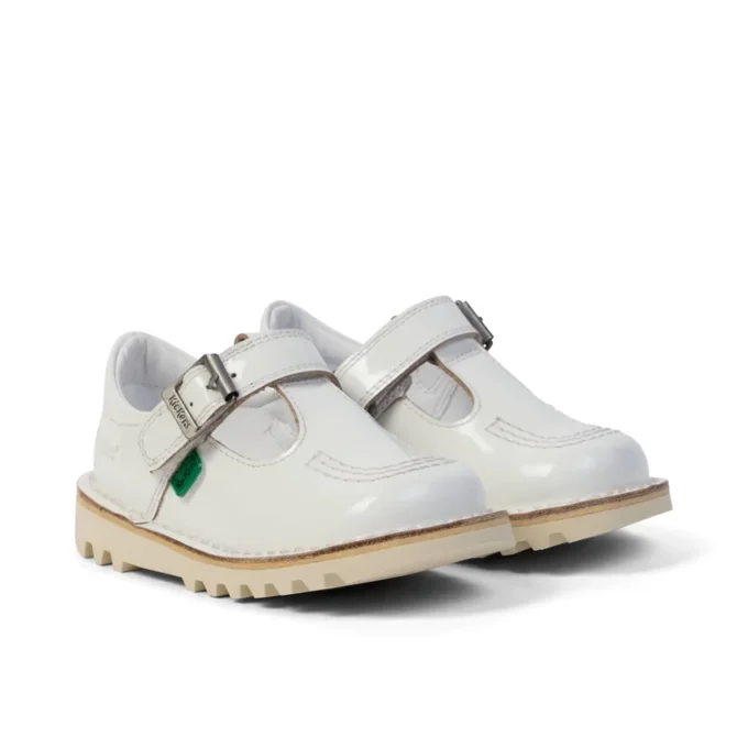 Chaussures Kick T-Bar pour bébé fille, blanches