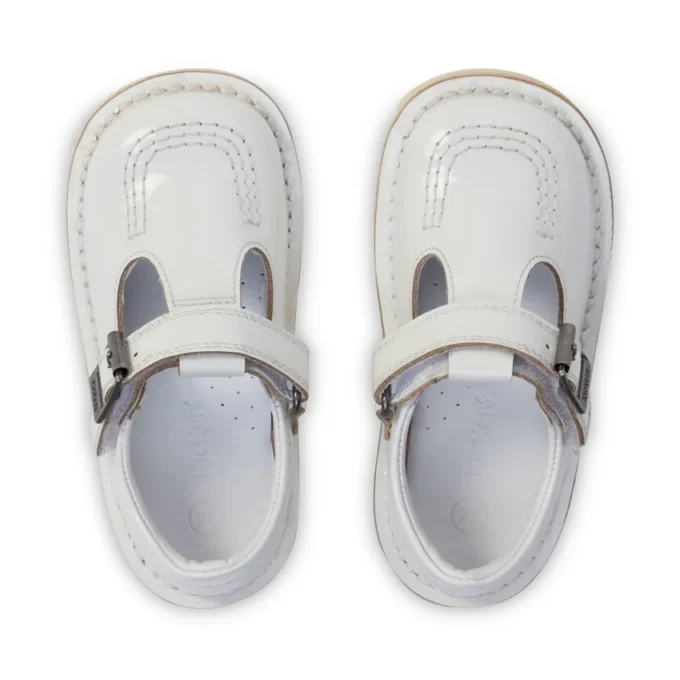 Chaussures Kick T-Bar pour bébé fille, blanches