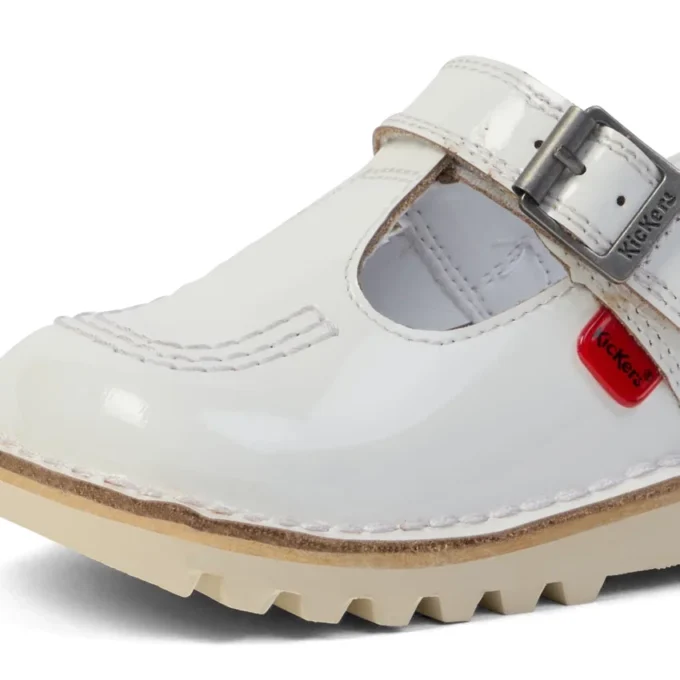 Chaussures Kick T-Bar pour bébé fille, blanches