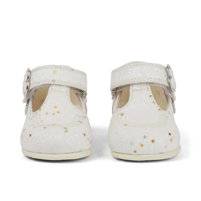 Chaussures Kick T pailletées unisexe pour bébé, blanches