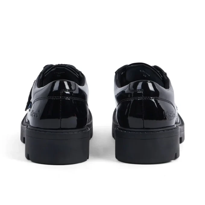 Chaussures Kori à lacets en cuir verni noir pour filles