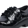 Chaussures Kori à lacets en cuir verni noir pour filles