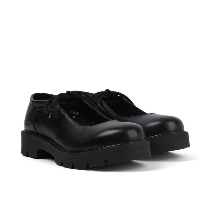 Chaussures Kori MJ à lacets en cuir noir pour femmes Chaussures Kori MJ à lacets en cuir noir pour femmes