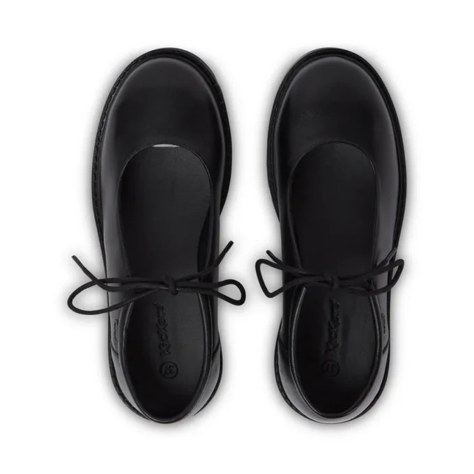 Chaussures Kori MJ à lacets en cuir noir pour femmes Chaussures Kori MJ à lacets en cuir noir pour femmes