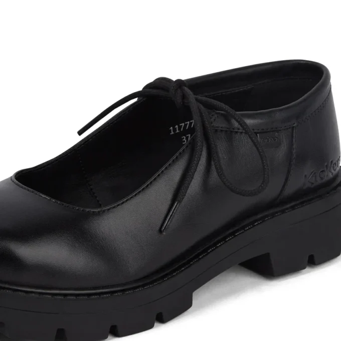 Chaussures Kori MJ à lacets en cuir noir pour femmes Chaussures Kori MJ à lacets en cuir noir pour femmes