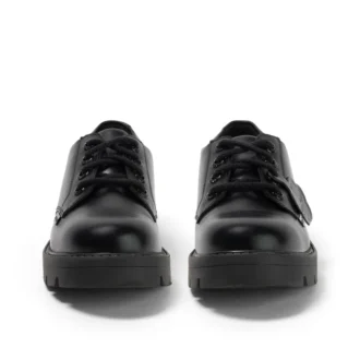 Chaussures à lacets Kori pour femme adulte, cuir brillant, noir