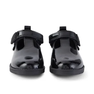 Chaussures Lachly T-Bar en cuir verni noir pour petites filles