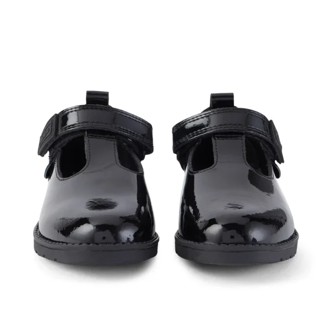 Chaussures Lachly T-Bar en cuir verni noir pour petites filles