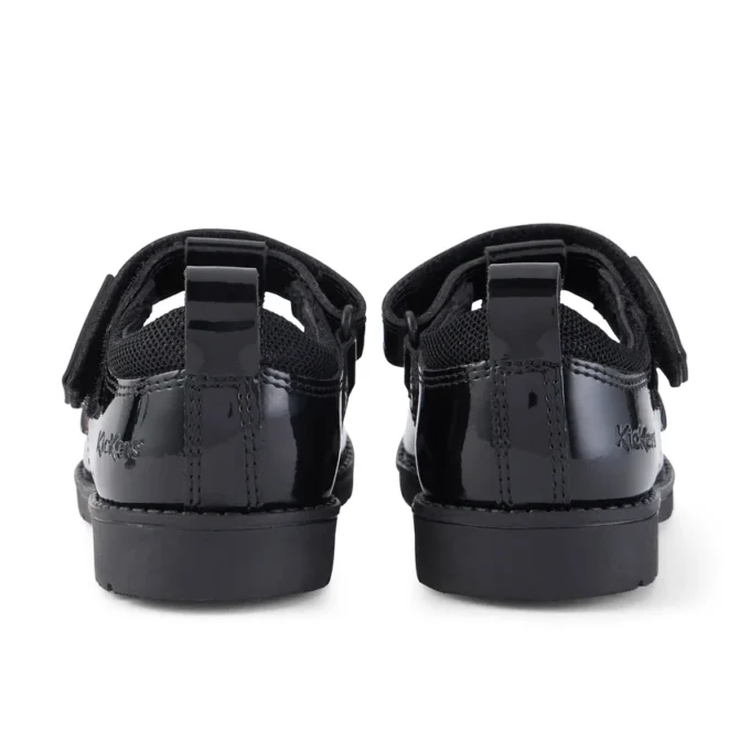 Chaussures Lachly T-Bar en cuir verni noir pour petites filles