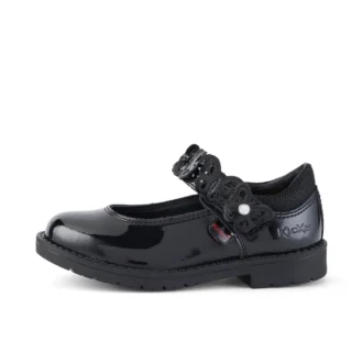 Chaussures pour bébés filles Lachly Butterfly Mj en cuir verni noir