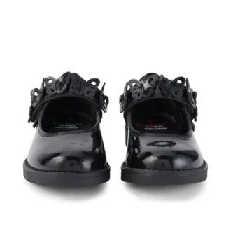Chaussures pour bébés filles Lachly Butterfly Mj en cuir verni noir
