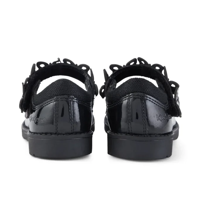 Chaussures pour bébés filles Lachly Butterfly Mj en cuir verni noir Chaussures pour bébés filles Lachly Butterfly Mj en cuir verni noir