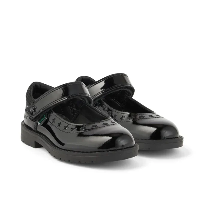 Chaussures pour petites filles Lachly Star MJ en cuir verni noir
