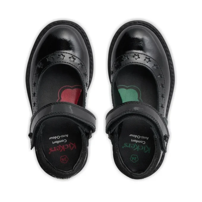 Chaussures pour petites filles Lachly Star MJ en cuir verni noir