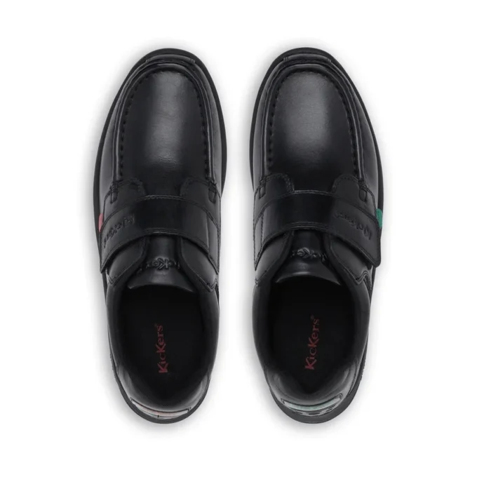 Chaussures Reasan Strap en cuir noir pour jeunes hommes Chaussures Reasan Strap en cuir noir pour jeunes hommes